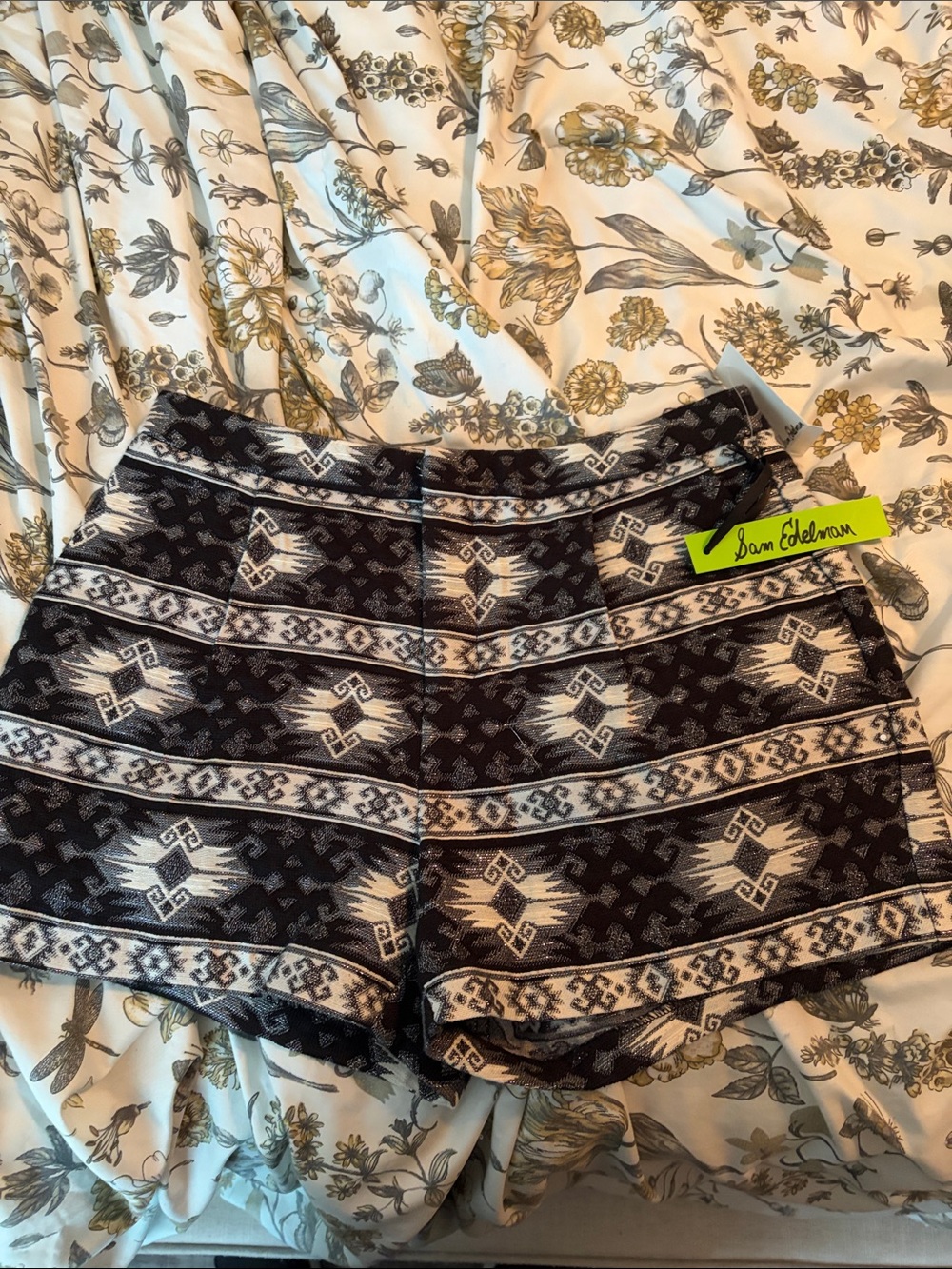 NWT Sam Edelman Black & White Aztec-Style Women's Shorts